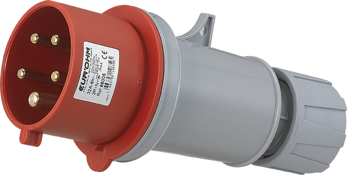 Fiche industrielle mobile droite 3P+N+T 32A 400V AC IP44