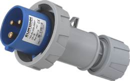 Fiche industrielle mobile droite 2P+T 16A 230V AC IP67