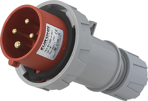 Fiche industrielle mobile droite 3P+T 16A 400V AC IP67