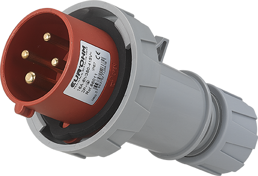 Fiche industrielle mobile droite 3P+T 16A 400V AC IP67