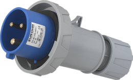 Fiche industrielle mobile droite 2P+T 32A 230V AC IP67
