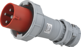 Fiche industrielle mobile droite 3P+T 63A 400V AC IP67