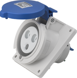Socle de prise industrielle à encastrer à 10° 2P+T 32A 230V AC IP44