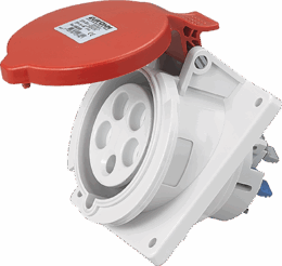 socle pris10° 3P+N+T 32A IP44