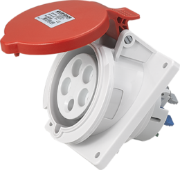 Socle de prise industrielle à encastrer à 10° 3P+N+T 32A 400V AC IP44