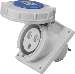 Socle de prise industrielle à encastrer à 10° 2P+T 32A 230V AC IP67