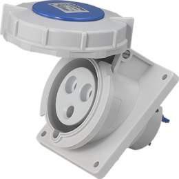 Socle de prise industrielle à encastrer à 10° 2P+T 32A 230V AC IP67
