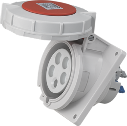 Socle de prise industrielle à encastrer à 10° 3P+N+T 32A 400V AC IP67