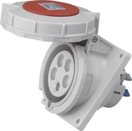 Socle de prise industrielle à encastrer à 10° 3P+N+T 32A 400V AC IP67