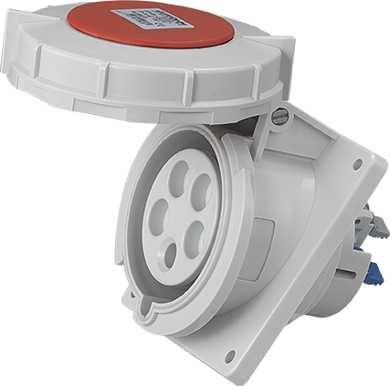 Socle de prise industrielle à encastrer à 10° 3P+N+T 32A 400V AC IP67
