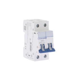Disj. 2P 63A courbe D, 6kA vis/vis