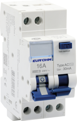 Disjoncteur différentiel 1P+N 16A courbe C 30mA type AC
