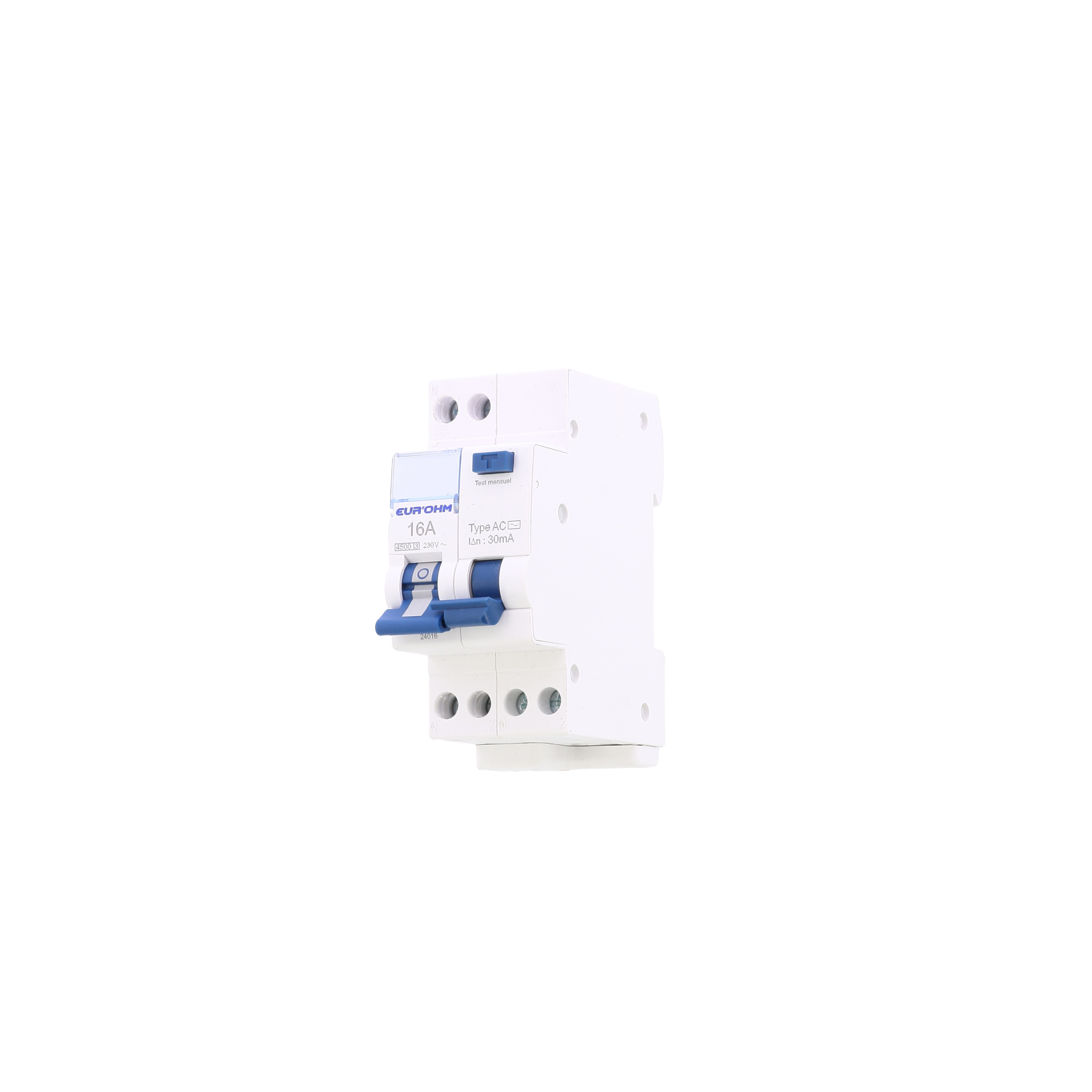Disjoncteur différentiel 1P+N 16A courbe C 30mA type AC
