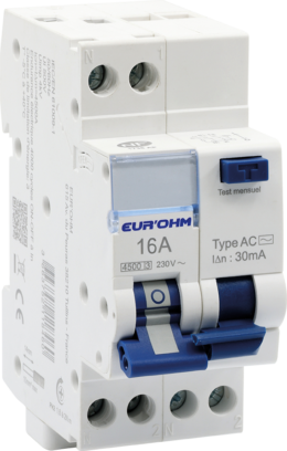 Disjoncteur différentiel 1P+N 16A courbe C 30mA type AC