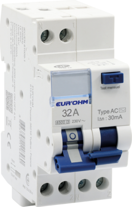 Disjoncteur différentiel 1P+N 32A courbe C 30mA type AC