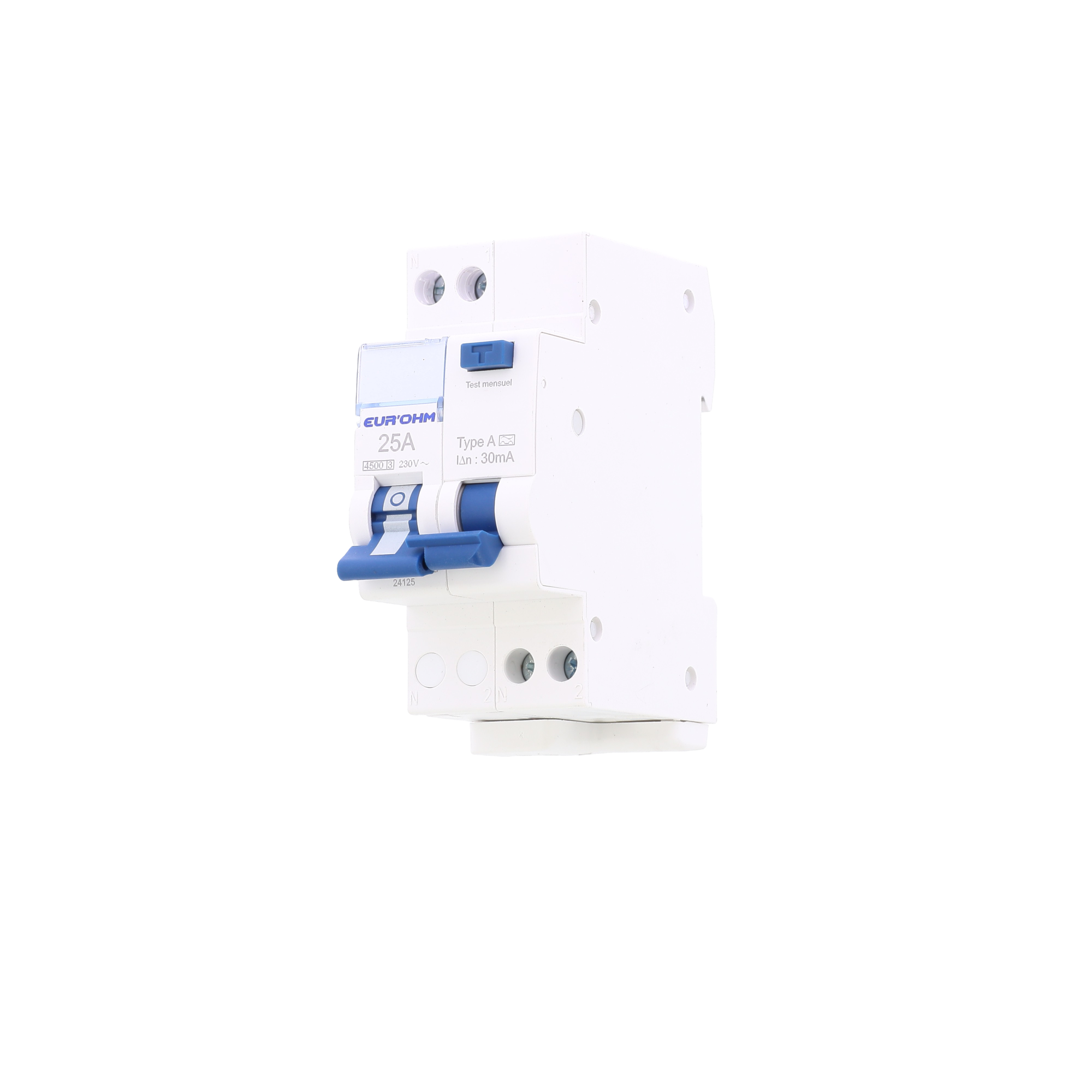 Disjoncteur différentiel 1P+N 25A courbe C 30mA type A